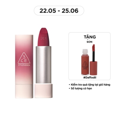3CE Son 3CE Cashmere Hug Lipstick 3.5g .#04 Text Me Hồng Mận