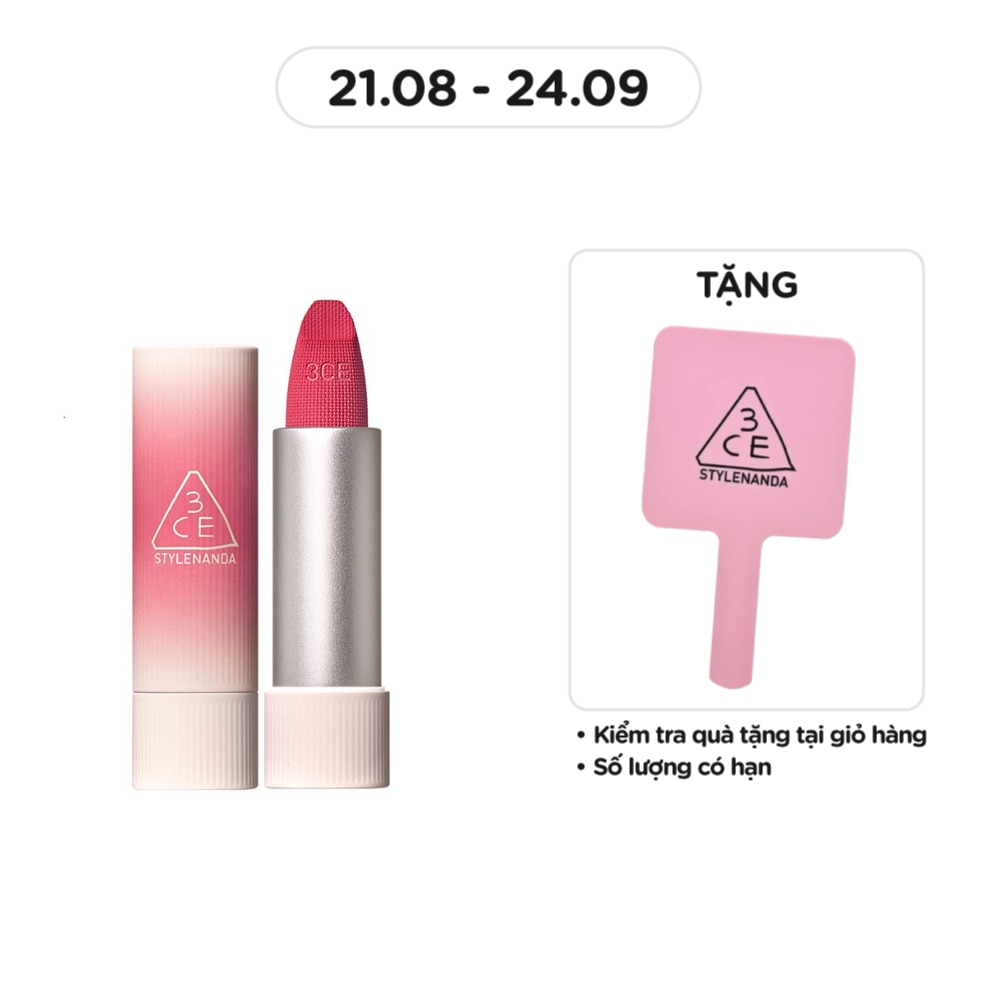3CE Son 3CE Cashmere Hug Lipstick 3.5g .#03 Your Side Hồng Đất