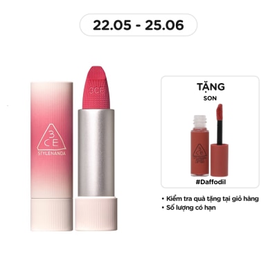 3CE Son 3CE Cashmere Hug Lipstick 3.5g .#03 Your Side Hồng Đất