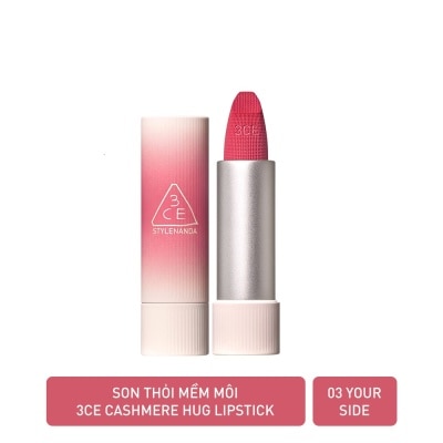 3CE Son 3CE Cashmere Hug Lipstick 3.5g .#03 Your Side Hồng Đất