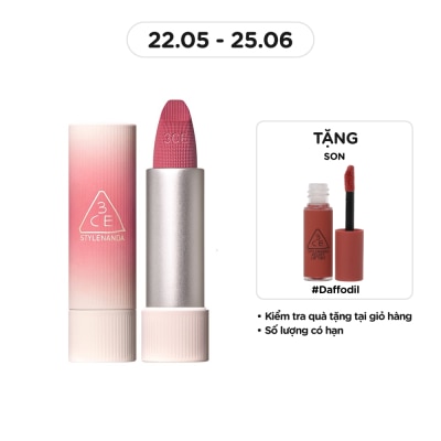 3CE Son 3CE Cashmere Hug Lipstick 3.5g .#02 Pure Blending Hồng Da