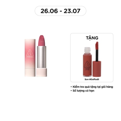3CE Son 3CE Cashmere Hug Lipstick 3.5g .#02 Pure Blending Hồng Da