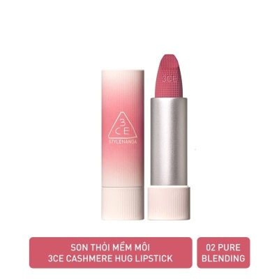 3CE Son 3CE Cashmere Hug Lipstick 3.5g .#02 Pure Blending Hồng Da