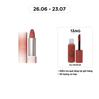 3CE Son 3CE Cashmere Hug Lipstick 3.5g .#01 Oat Be Yến Mạch