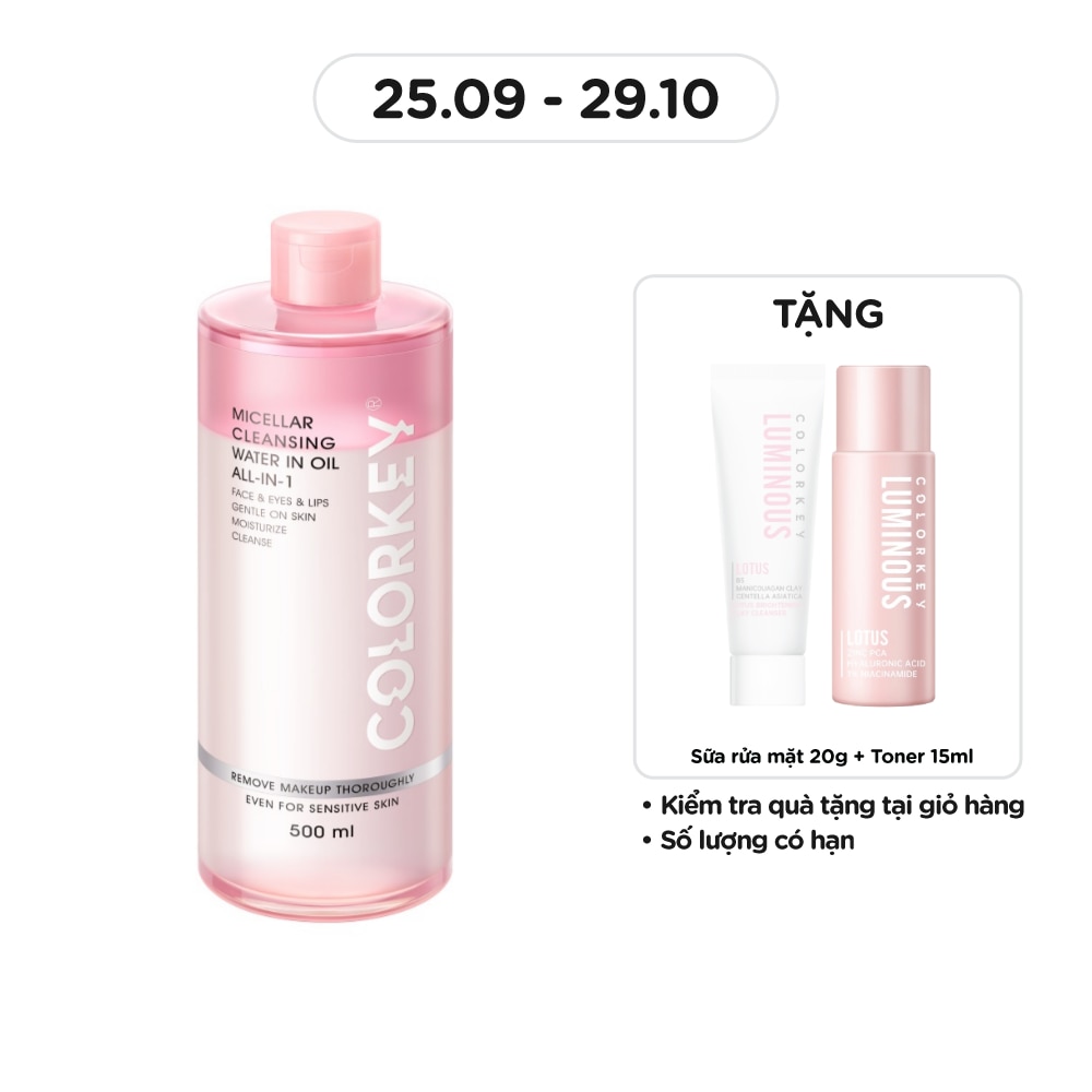 Nước Tẩy Trang 2 Lớp Colorkey Micellar Cleansing Water In Oil All-In-1 500ml