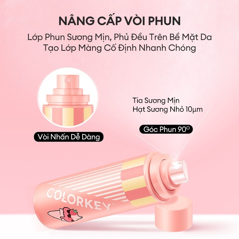 Xịt Khóa Lớp Trang Điểm Colorkey Airy Soft Matte Makeup Setting Spray - Ice Cream 100ml