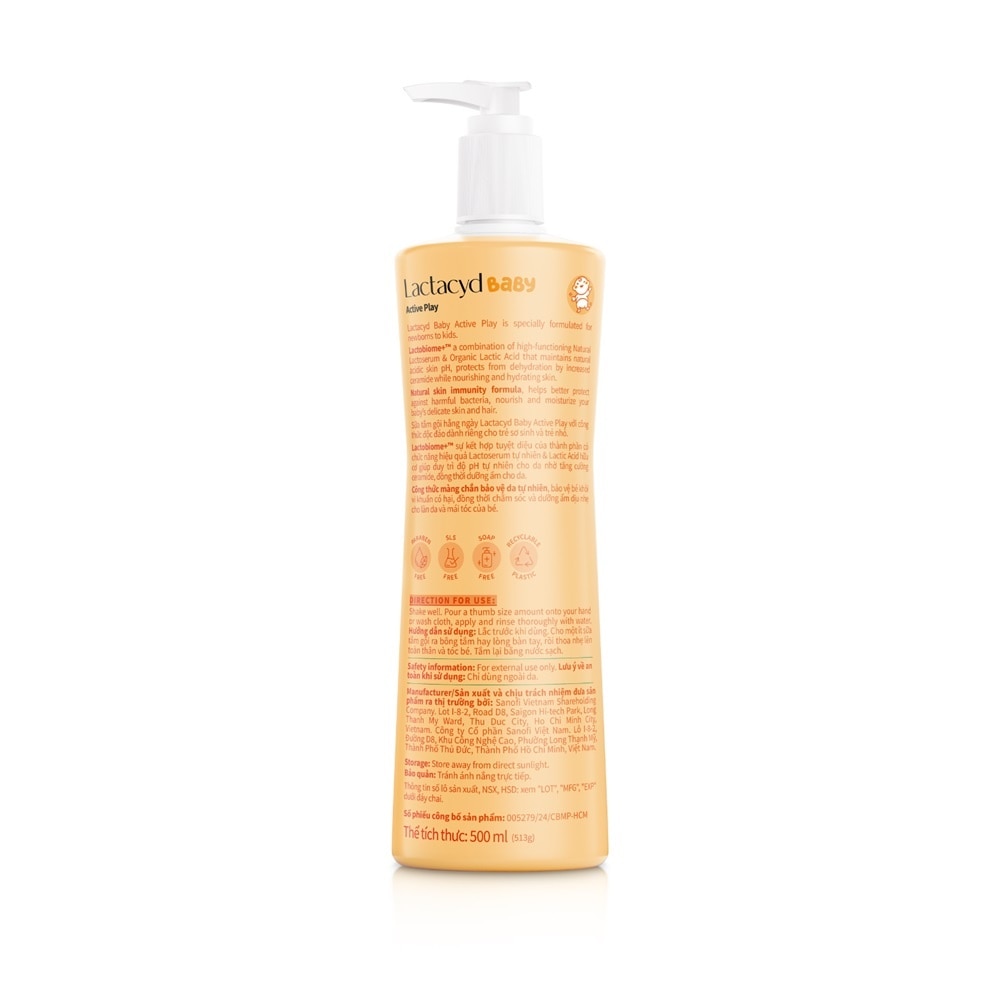 Sữa Tắm Gội Em Bé Lactacyd Active Play 500ml