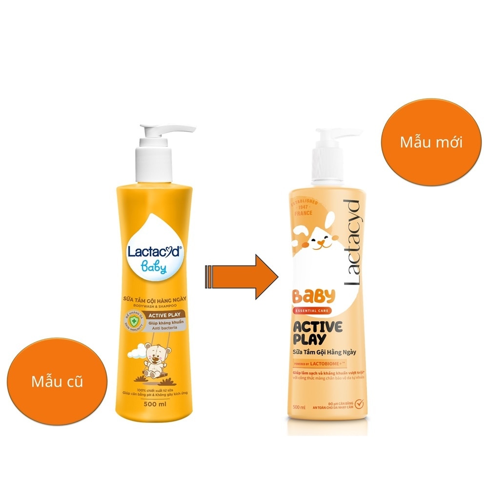 Sữa Tắm Gội Em Bé Lactacyd Active Play 500ml