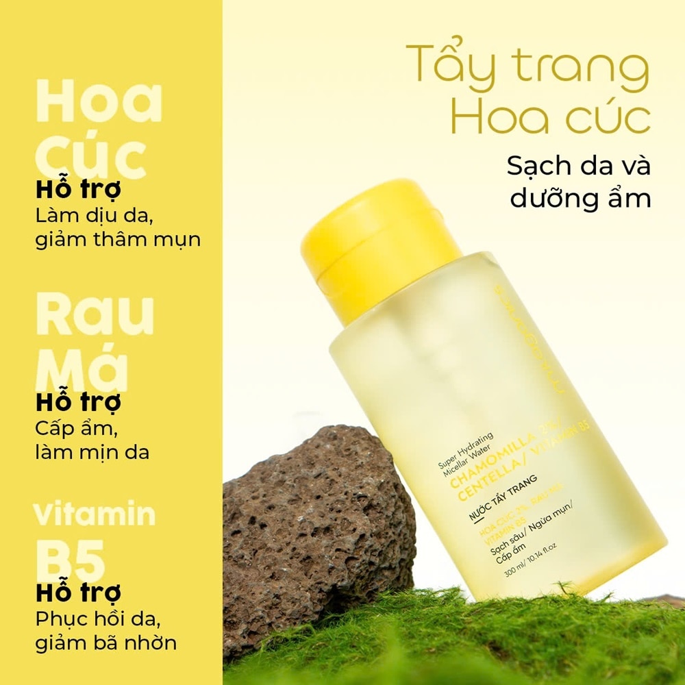 Nước Tẩy Trang Milaganics Chamomilla Sạch Sâu, Ngừa Mụn, Cấp Ẩm 300ml