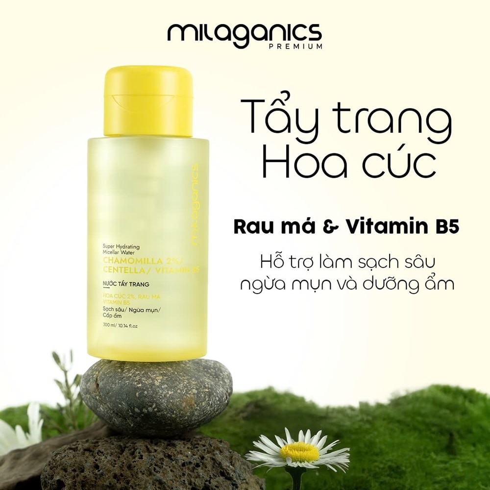Nước Tẩy Trang Milaganics Chamomilla Sạch Sâu, Ngừa Mụn, Cấp Ẩm 300ml