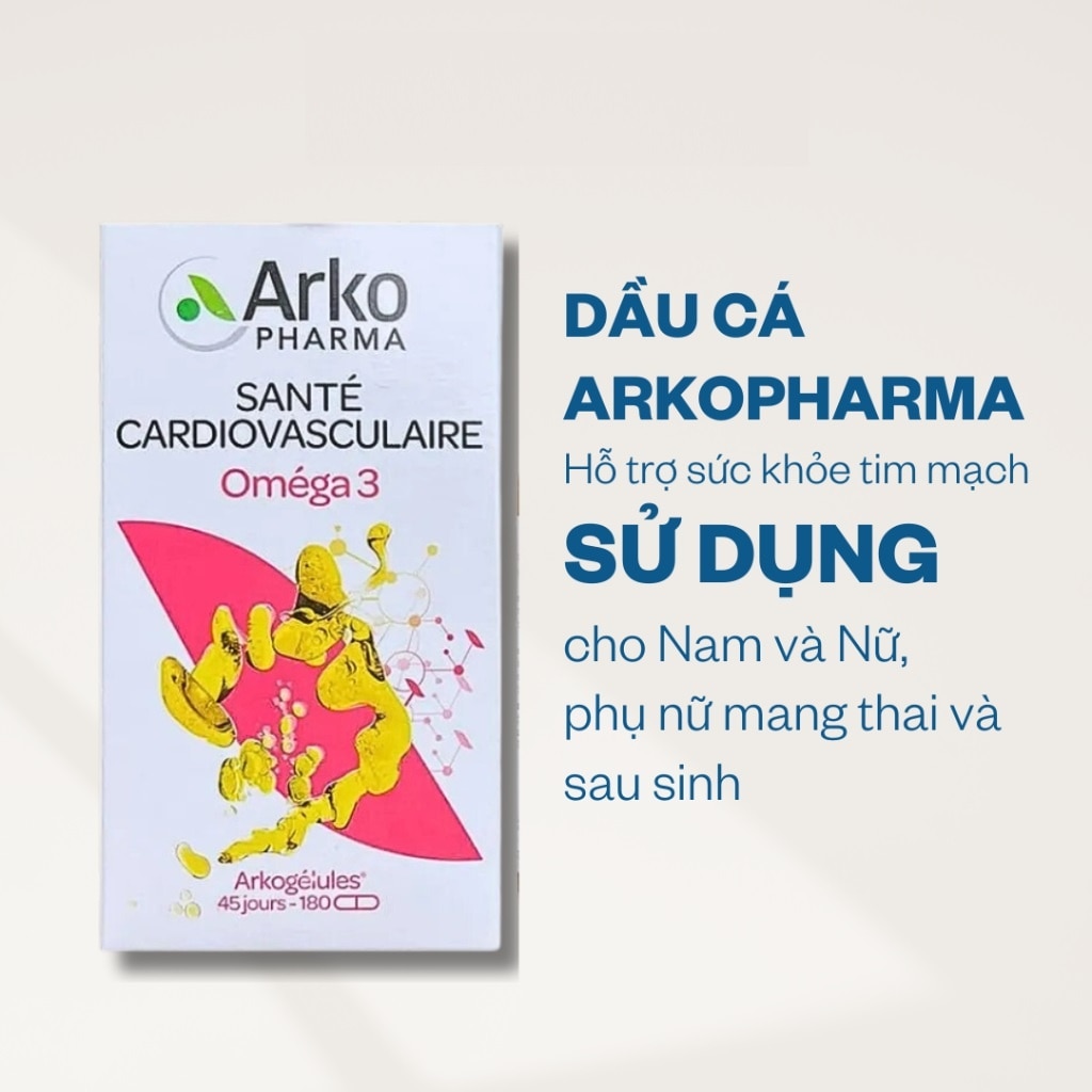 Thực Phẩm Bảo Vệ Sức Khỏe Viên Uống Bổ Sung Omega 3 Arkopharma Arkogelules Omega 3 180 Viên
