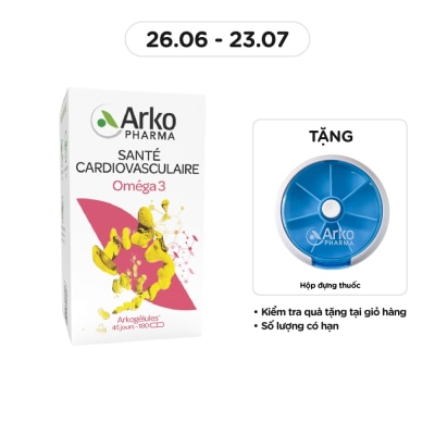 ARKOPHARMA Thực Phẩm Bảo Vệ Sức Khỏe Viên Uống Bổ Sung Omega 3 Arkopharma Arkogelules Omega 3 180 Viên