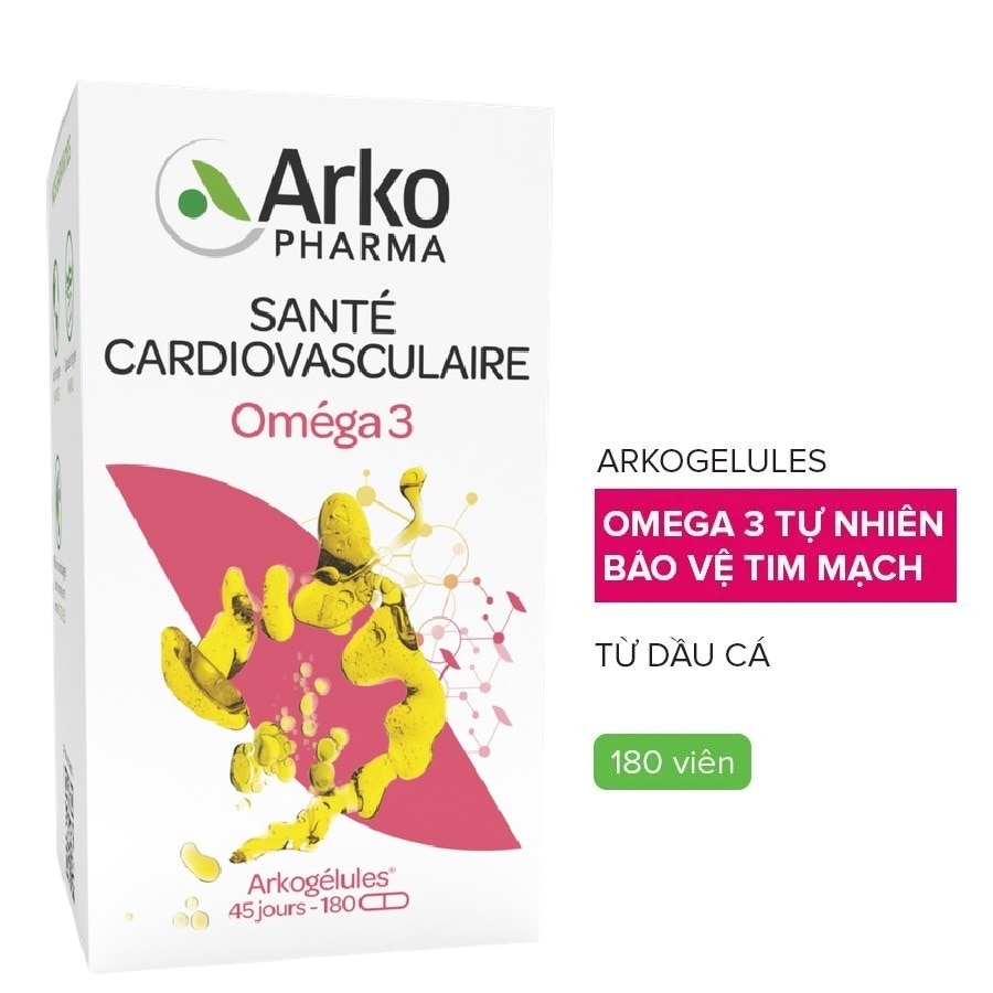 Thực Phẩm Bảo Vệ Sức Khỏe Viên Uống Bổ Sung Omega 3 Arkopharma Arkogelules Omega 3 180 Viên