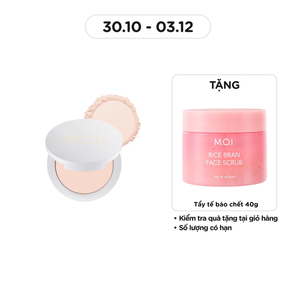Phấn Phủ M.O.I Baby Skin Powder Siêu Kiềm Dầu 10g .#1 Tông Trắng Hồng