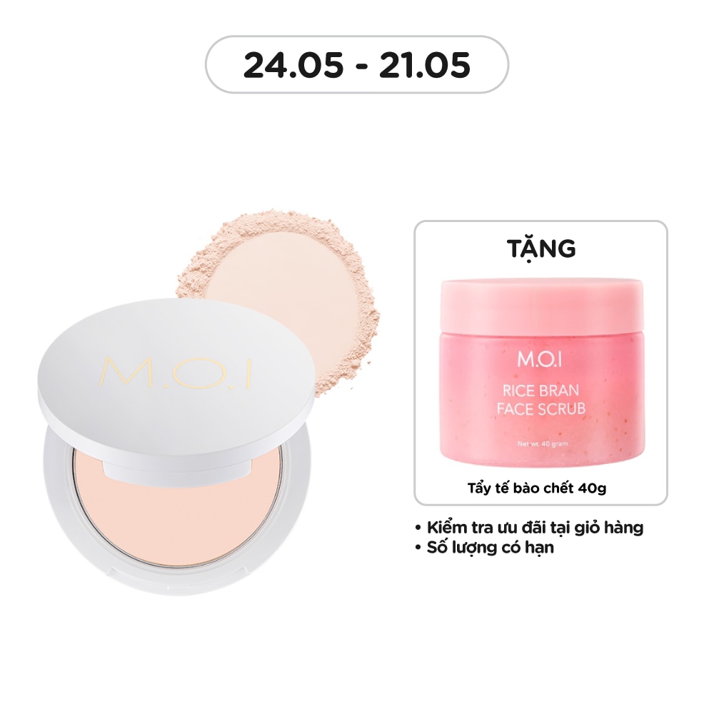 Phấn Phủ M.O.I Baby Skin Powder Siêu Kiềm Dầu 10g .#1 Tông Trắng Hồng