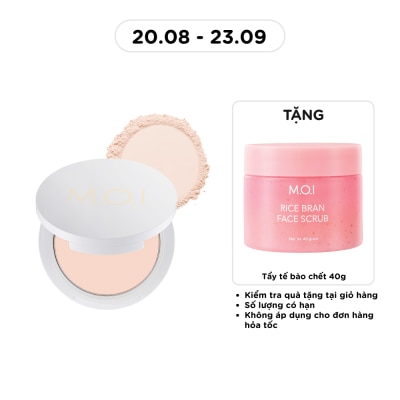 M.O.I - Phấn Phủ M.O.I Baby Skin Powder Siêu Kiềm Dầu 10g .#1 Tông Trắng Hồng image