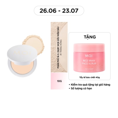 M.O.I Phấn Phủ M.O.I Baby Skin Powder Siêu Kiềm Dầu 10g .#2 Tông Tự Nhiên