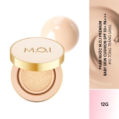 M.O.I Phấn Nước M.O.I Baby Skin Cushion Premium Edition SPF 50+ PA+++ 12g .#10 Tông Trắng Sáng