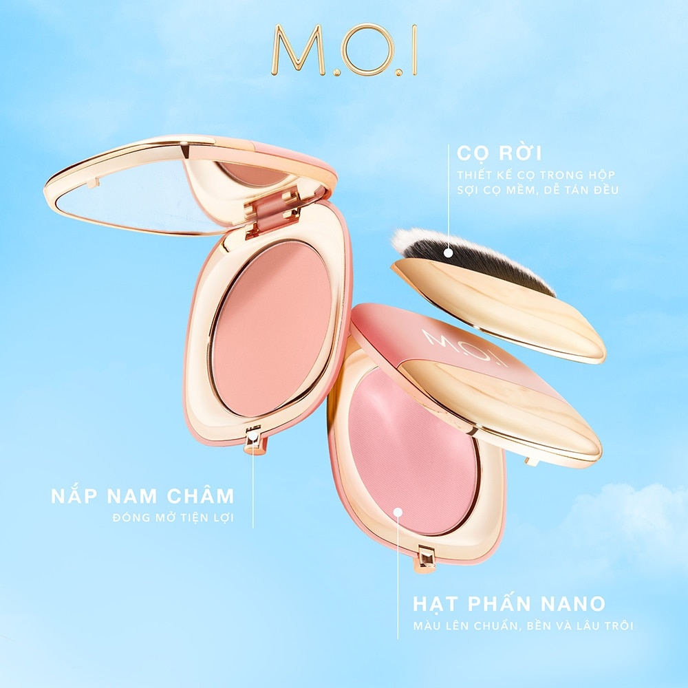 Phấn Má Hồng M.O.I Blusher 9g .#2 Peachy Peach Babe Cam Đào