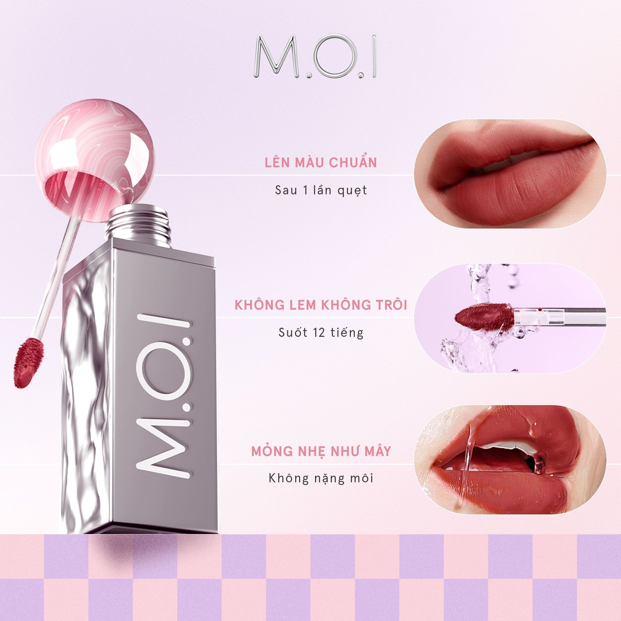 Son Kem Lì M.O.I Lollipops 4g .#3 Watermelon Đỏ Cam