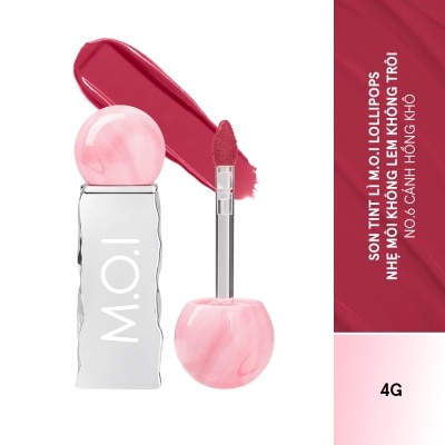 M.O.I Son Kem Lì M.O.I Lollipops 4g .#6 Raspberry Cánh Hồng Khô