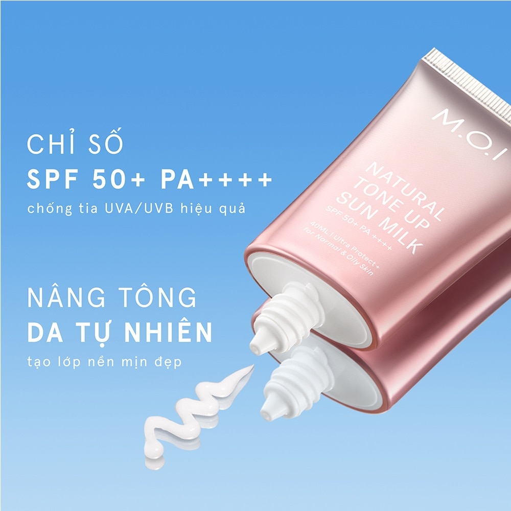 Kem Chống Nắng M.O.I Natural Tone Up Sun Milk Nâng Tông Tự Nhiên SPF 50+ PA ++++ 40ml