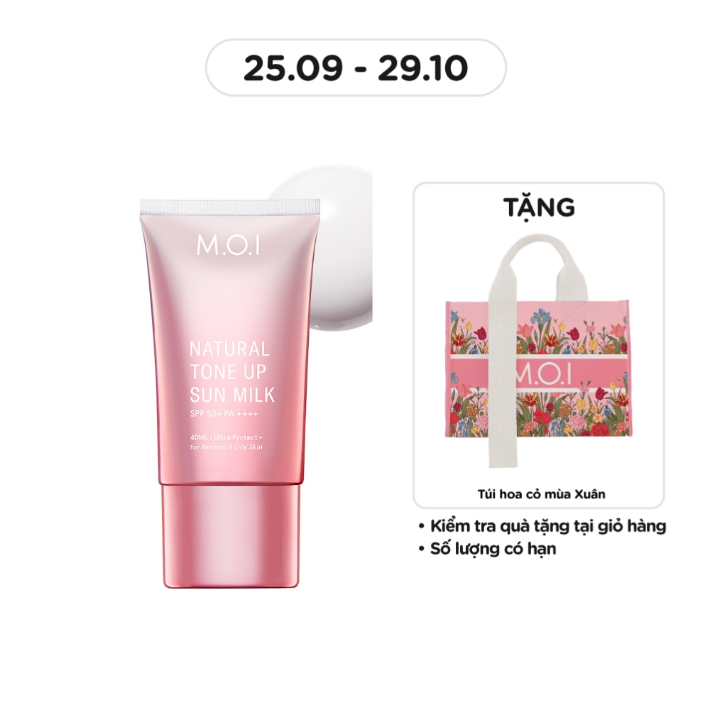 Kem Chống Nắng M.O.I Natural Tone Up Sun Milk Nâng Tông Tự Nhiên SPF 50+ PA ++++ 40ml
