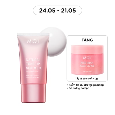 M.O.I Kem Chống Nắng M.O.I Natural Tone Up Sun Milk Nâng Tông Tự Nhiên SPF 50+ PA ++++ 40ml