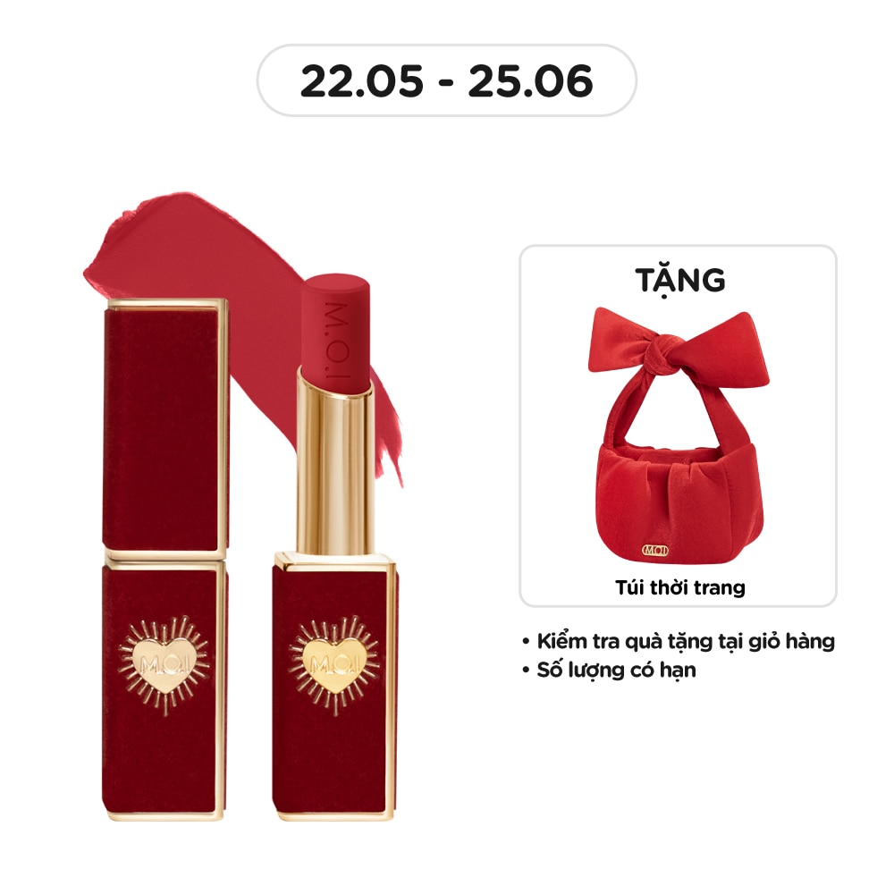 Son Môi M.O.I Queen Of Rose 2.7g .#1 Power Red Đỏ Ruby