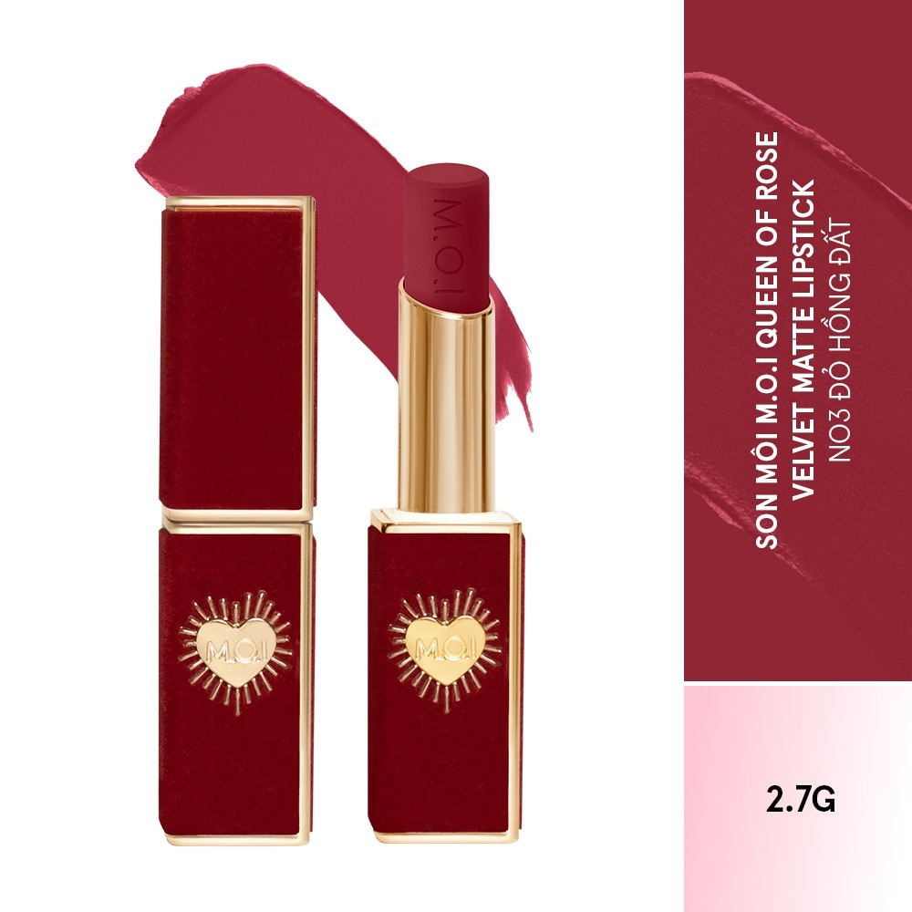 Son Môi M.O.I Queen Of Rose 2.7g .#3 Best Red Đỏ Hồng Đất