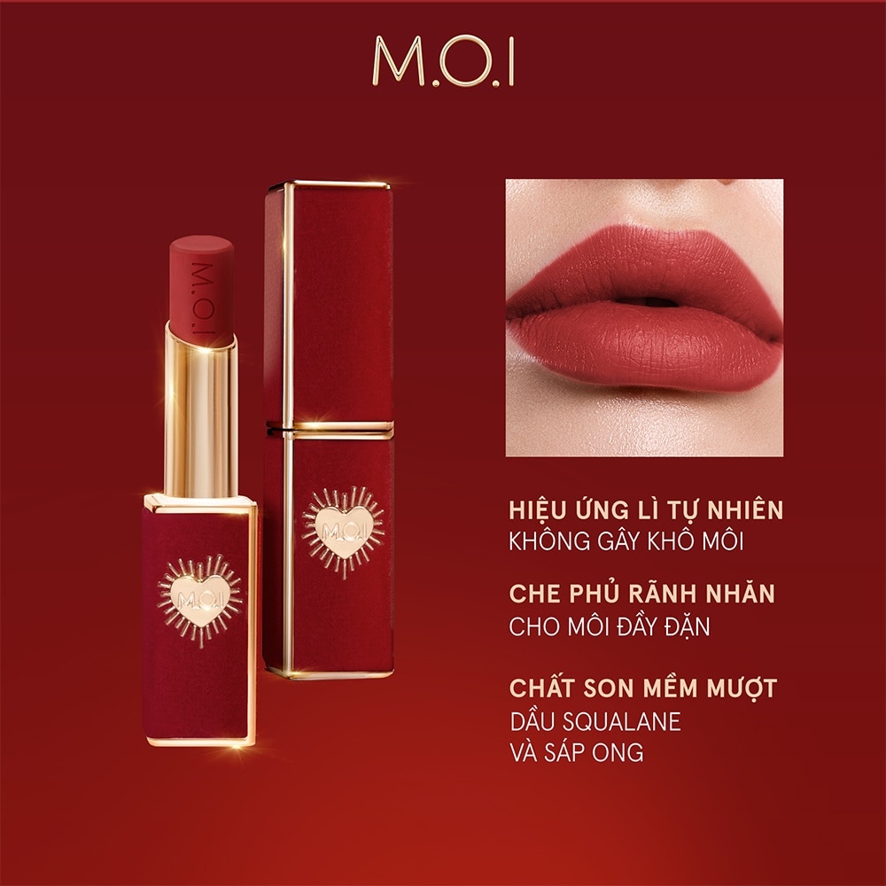 Son Môi M.O.I Queen Of Rose 2.7g .#4 Bold Pink Hồng Lạnh