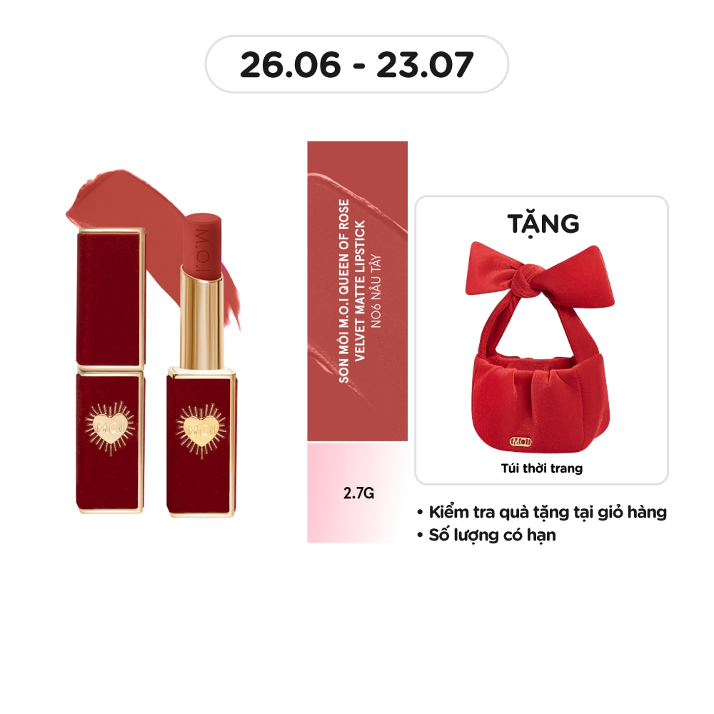 Son Môi M.O.I Queen Of Rose 2.7g .#6 Strong Nude Nâu Tây