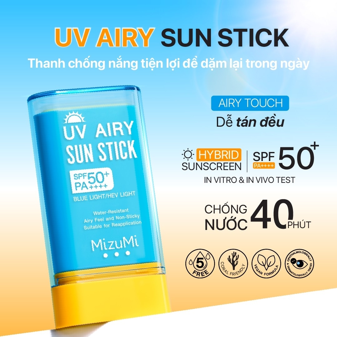 Sáp Chống Nắng MizuMi UV Airy Sun Stick SPF50+ PA++++ 20g