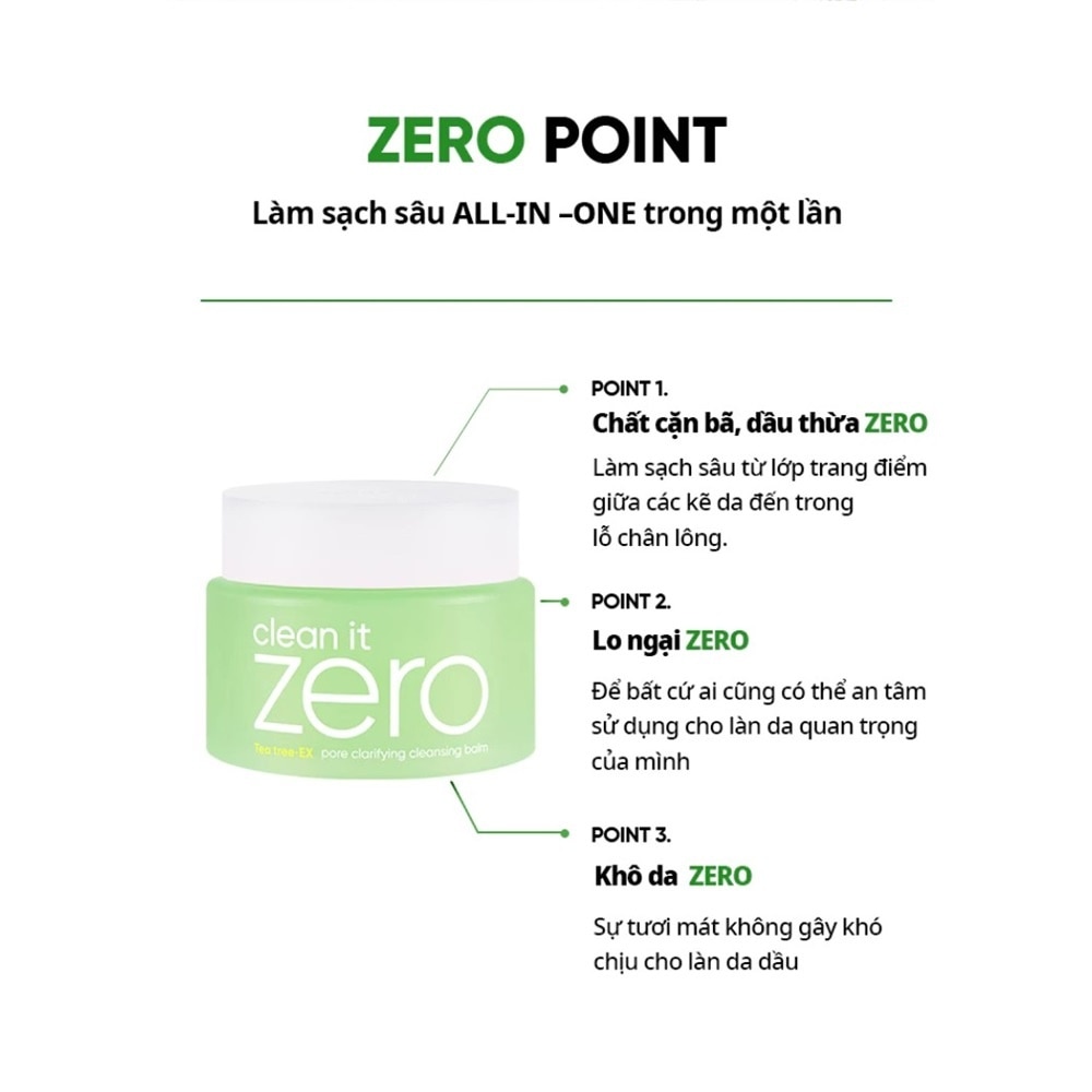 Sáp Tẩy Trang Banila Co Clean It Zero Pore Clarifying Cleansing Balm Teatree- EX 100ml