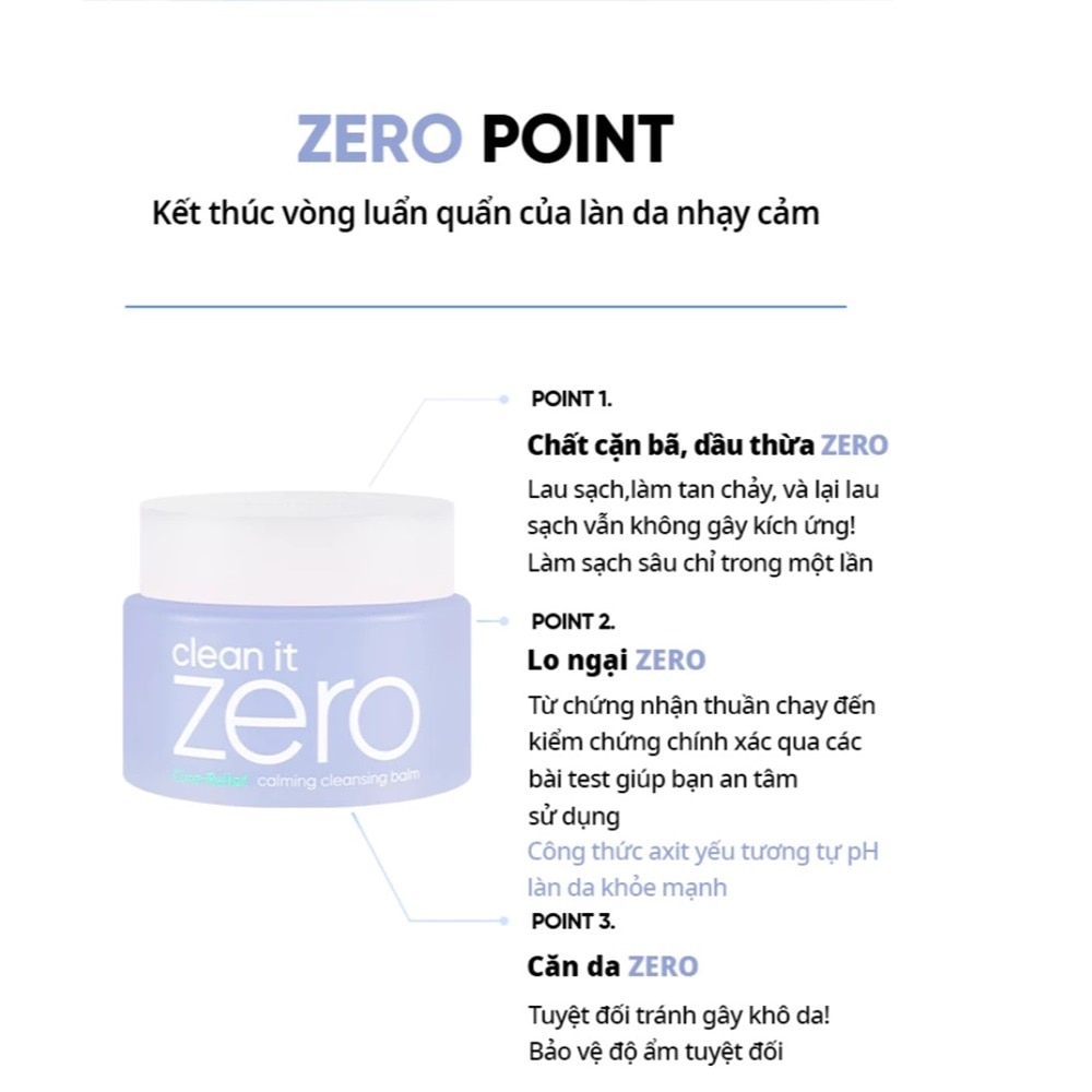 Sáp Tẩy Trang Banila Co Clean It Zero Calming Cleansing Balm Cica Relief 100ml