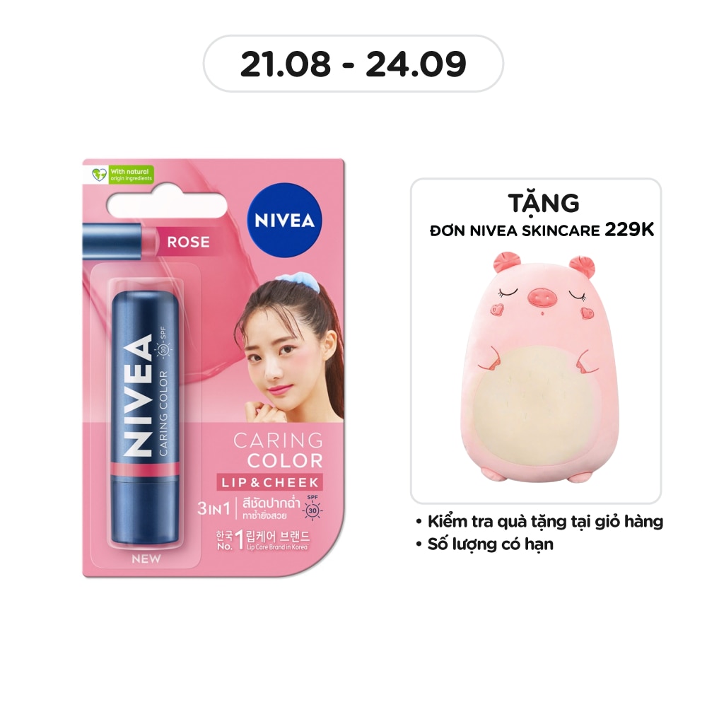 Son Nivea Caring Color Lip & Cheek Rose 4.8g