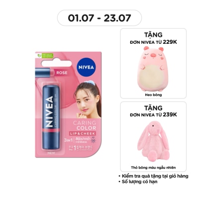 NIVEA Son Nivea Caring Color Lip & Cheek Rose 4.8g