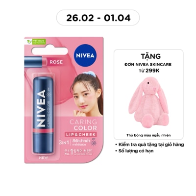 NIVEA Caring Color Lip & Cheek Rose 4.8g