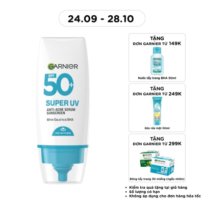 GARNIER Super UV Anti Acne Serum Sunscreen SPF50+ PA++++ 30ml image