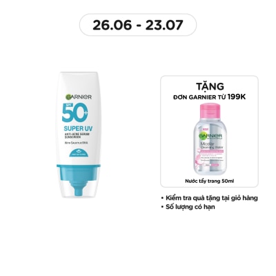 GARNIER Super UV Anti-Acne Serum Sunscreen SPF50+ PA++++ 30ml