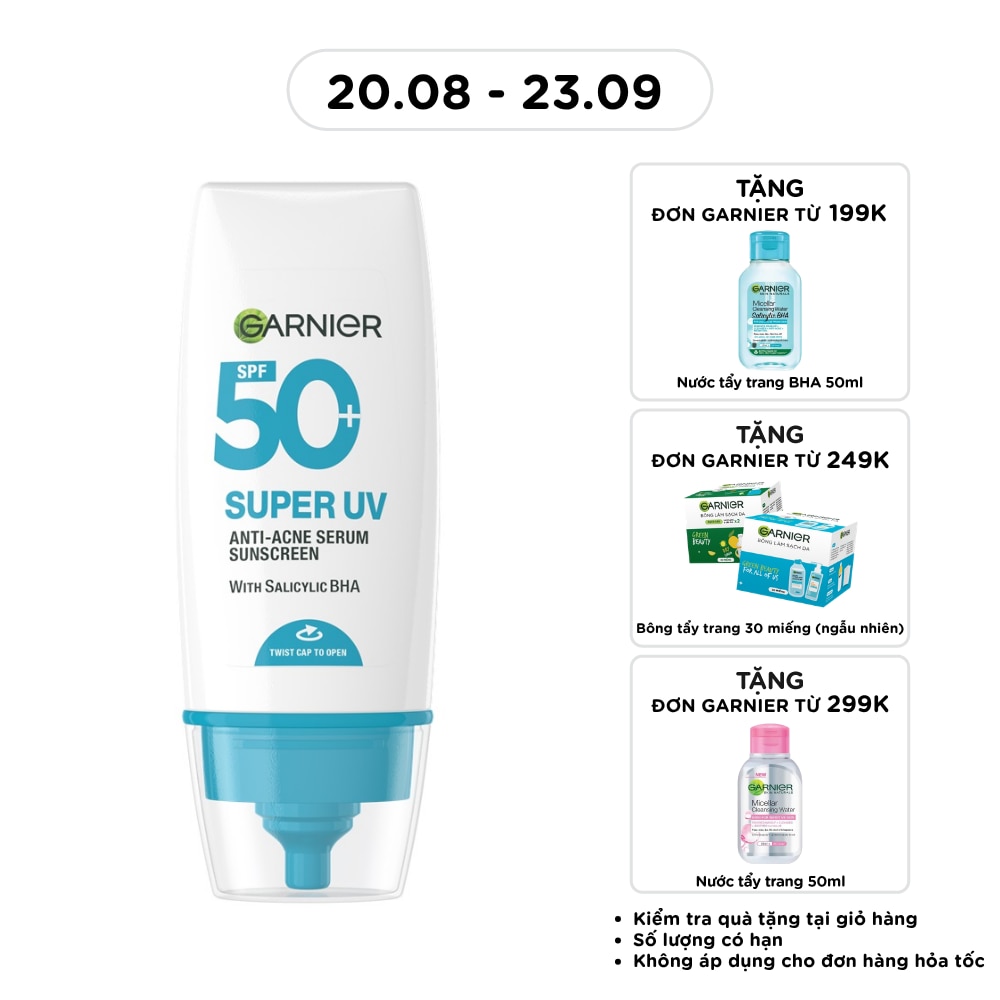 Kem Chống Nắng Garnier Super UV Anti-Acne Serum Sunscreen SPF50+ PA++++ 30ml image