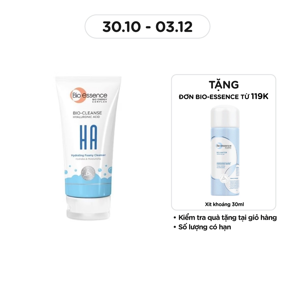 Sữa Rửa Mặt Bio Essence HA Hydrating Foaming Cleanser Cấp Ẩm Cho Da Khô 100g