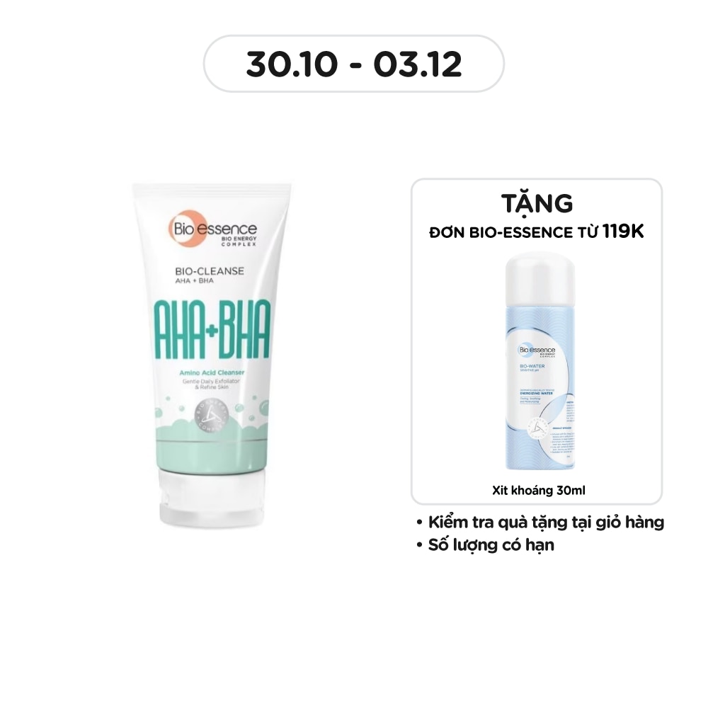 Sữa Rửa Mặt Bio Essence AHA+BHA Clarifying Cleanser Ngừa Mụn Cho Da Dầu 100g