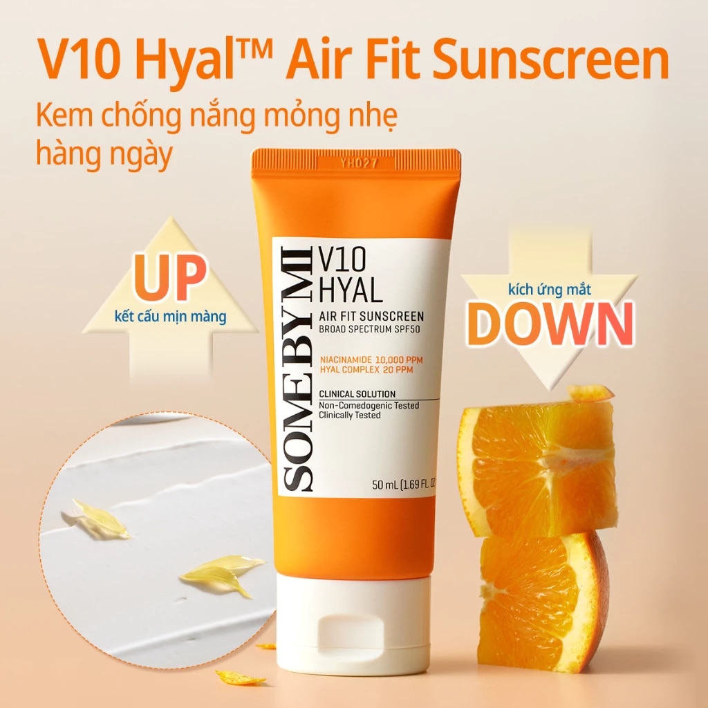 Kem Chống Nắng Some By Mi V10 Hyal Air Fit Suncreen Broad Spectrum SPF50 50ml