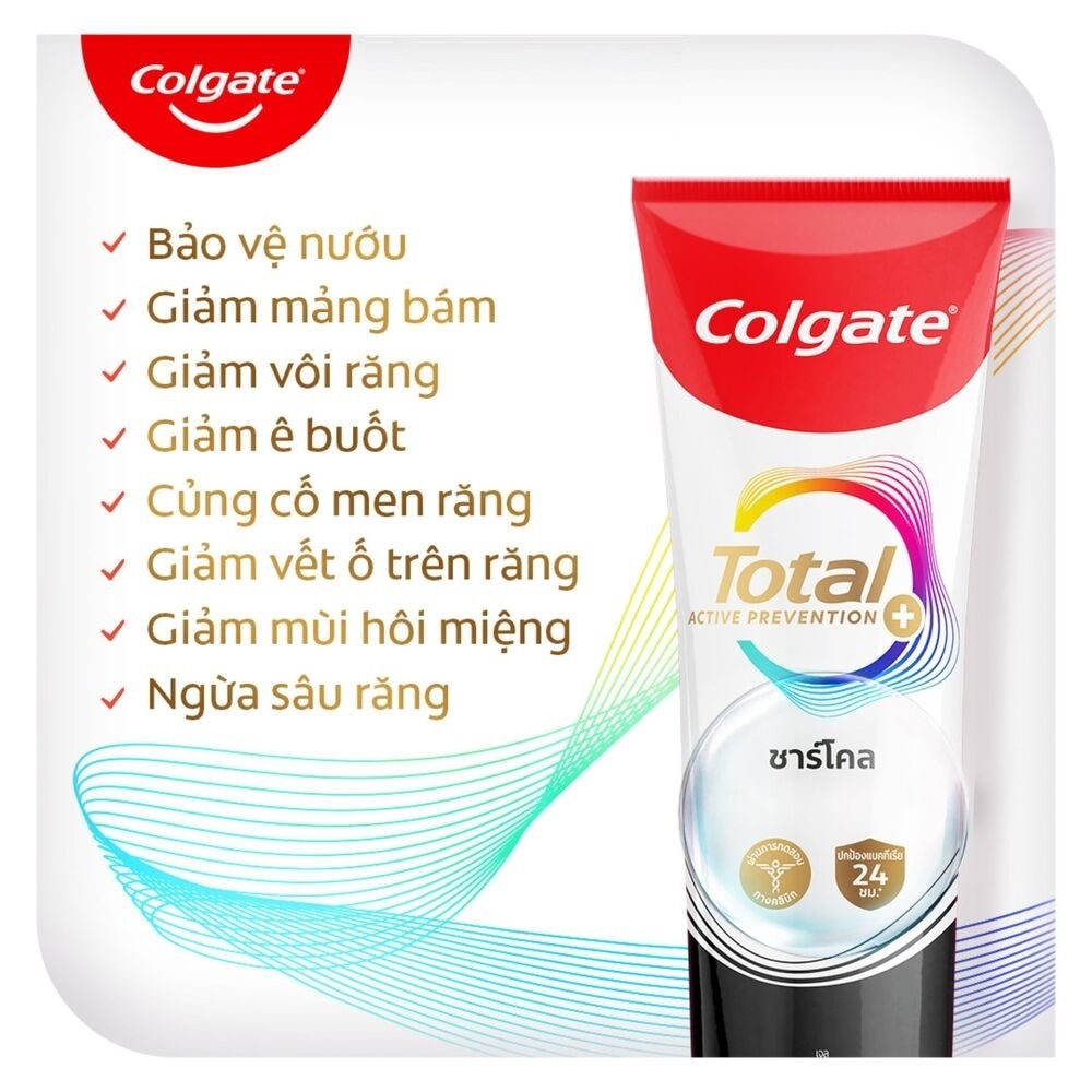 Kem Đánh Răng Colgate Total Charcoal Clean Than Tre Loại Bỏ Vết Ố 150g