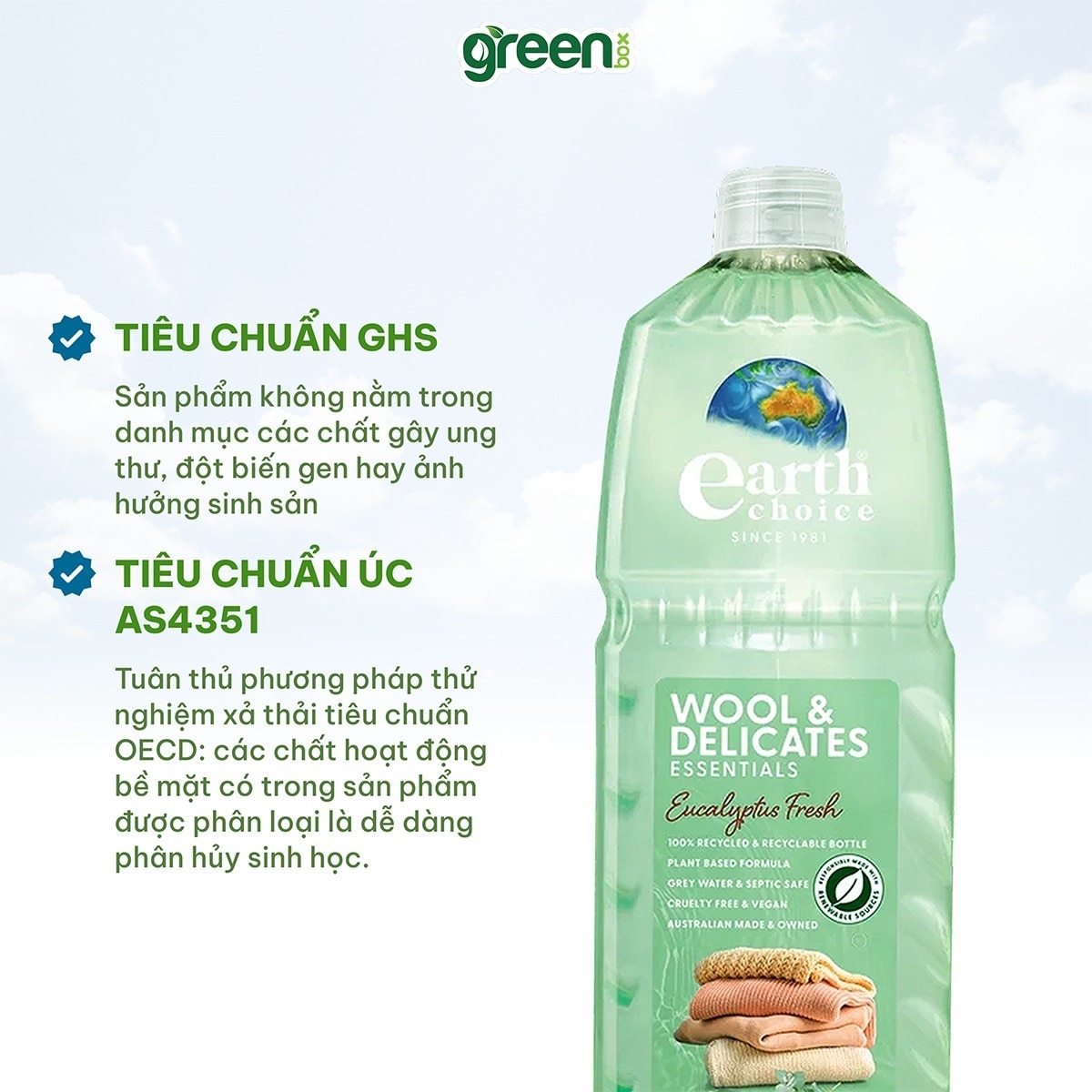 Nước Giặt Earth Choice Dành Cho Loại Vải Cao Cấp 1L