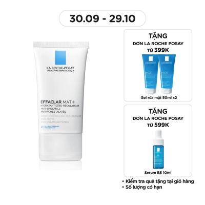 LA ROCHE POSAY Kem Dưỡng Ẩm Kiềm Dầu La Roche Posay Effaclar Mat+ Giúp Kiềm Dầu Và Cải Thiện Lỗ Chân Lông 40ml
