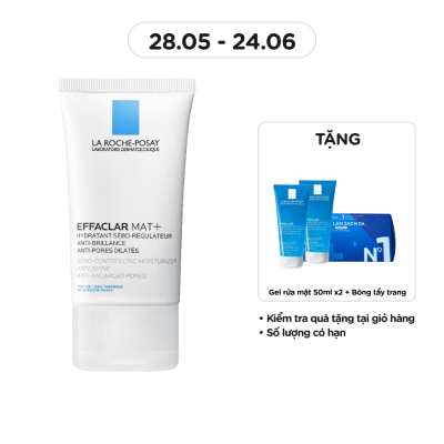 LA ROCHE POSAY - Kem Dưỡng Ẩm Kiềm Dầu La Roche Posay Effaclar Mat+ Giúp Kiềm Dầu Và Cải Thiện Lỗ Chân Lông 40ml