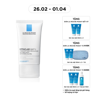 LA ROCHE POSAY Kem Dưỡng Ẩm Kiềm Dầu La Roche Posay Effaclar Mat+ Giúp Kiềm Dầu Và Cải Thiện Lỗ Chân Lông 40ml