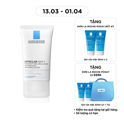 LA ROCHE POSAY - Kem Dưỡng Ẩm Kiềm Dầu La Roche Posay Effaclar Mat+ Giúp Kiềm Dầu Và Cải Thiện Lỗ Chân Lông 40ml